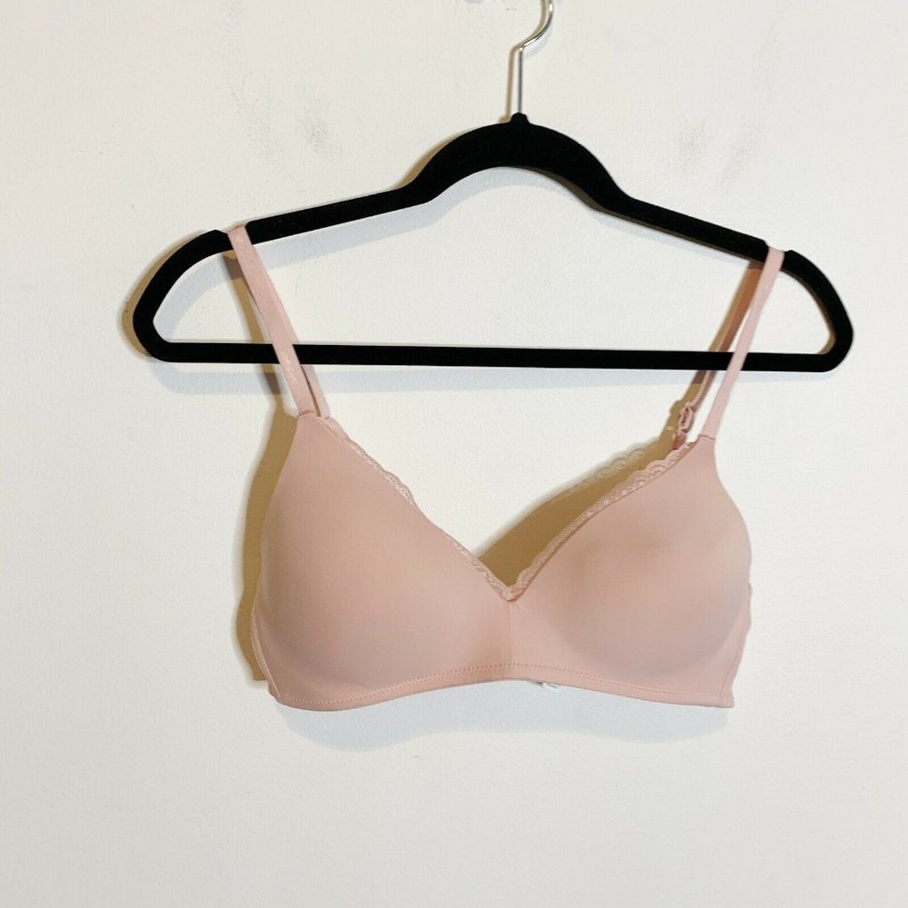 Aerie Real Happy Wireless Lightly Lined Bra Pink - Picture 2 of 7